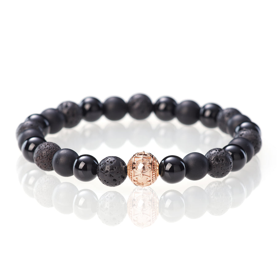 Schwarze Materie - 8mm - 18 Karat Roségold