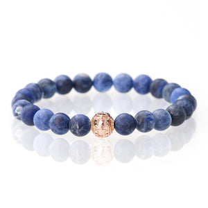 Lapislazuli Matt - 8mm - 18 Karat Roségold