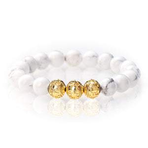 Magnesit - 12mm - 18 Karat Gelbgold