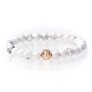 Magnesit - 8mm - 18 Karat Roségold