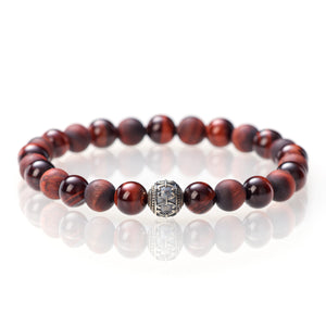 Roter Tigerauge Matt | Glänzend - 8mm - 925 Silber