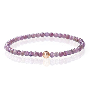 Amethyst - 4mm - 18 Karat Roségold